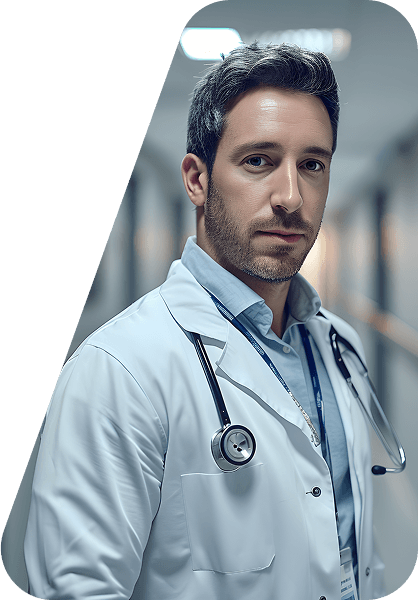 Médico com estetoscópio